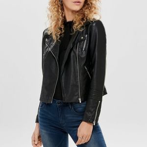 Faux leather biker jacket